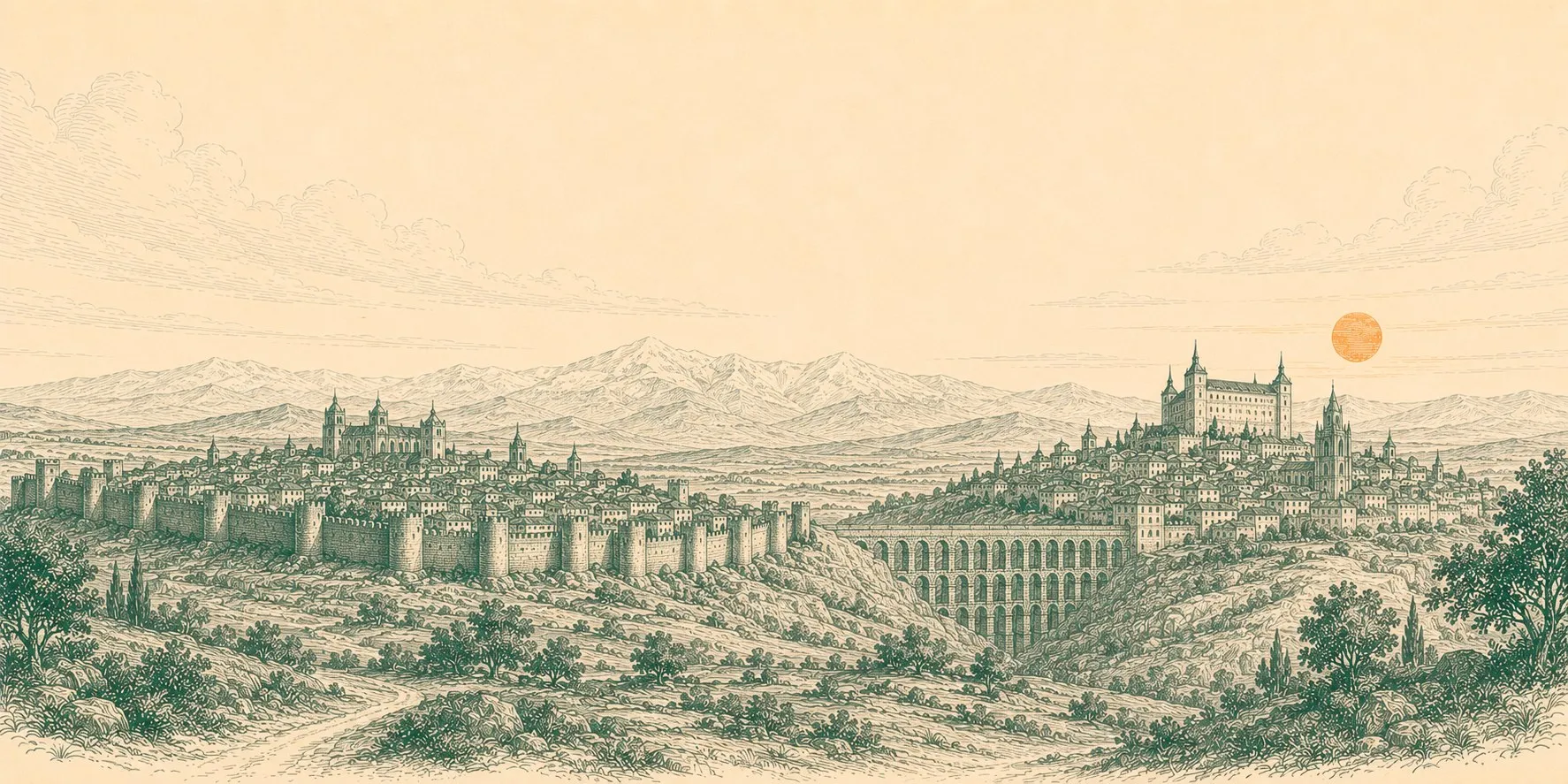 Ávila and Segovia, two walled cities of Castile
