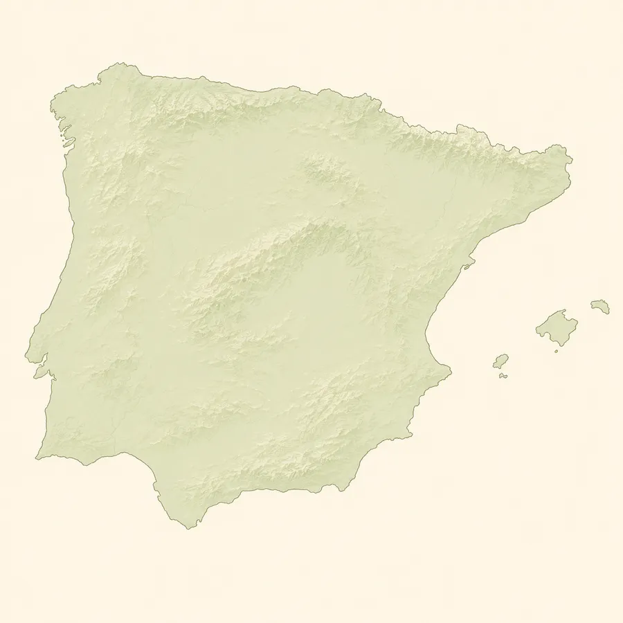 Mapa en relieve del recorrido por España